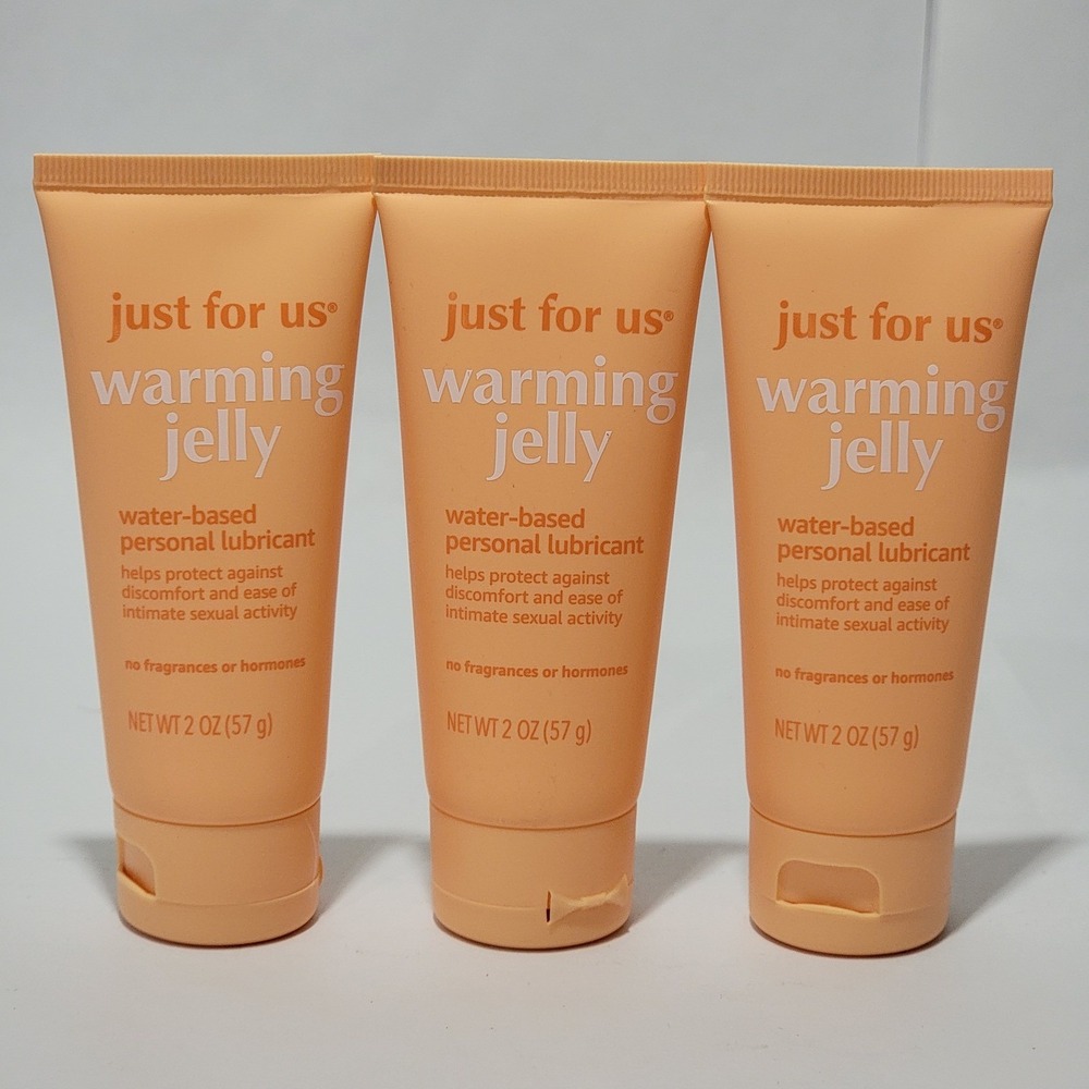 3pk Just For Us Warming Jelly Water-Based Personal Lubricant 2oz Fragrance Free